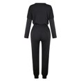 thumbnail image 3 of Women Casual Sportswear Set Solid Color Long Sleeve Pullover+Drawstring Pants Spring Tracksuit Set Streetwear, 3 of 7