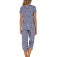 thumbnail image 2 of Defitshape Women's Cute Cotton Pajama Set Capri Loungewear Soft Short Sleeve Pjs Pants Lounge Comfy Two Piece Patterned Print Sleepwear Grey Medium, 2 of 5
