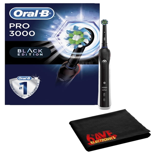 Oral-B Pro 3000 Paquete de cepillo de dientes eléctrico con Bluetooth (negro) con kit de limpieza
