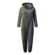 thumbnail image 5 of Gibobby Monos de Moda Pijamas de manga larga de lana artificial para mujer Casual Color sólido Cremallera Suelta con capucha Mono Pijamas Casual Invierno Cálido Orejas lindas (Verdinegro， XXXXL), 5 of 5