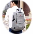 thumbnail image 4 of Cyber Bags Laptop up to 15.6 in Backpack USB Pocket Travel Computer Bag, Gray, 4 of 8
