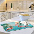 thumbnail image 6 of Flamingo Tropical Palm Tree Sea Dish Drying Mats Kitchen Mat Microfiber Counter Absorbent Dish Pad Drainer Rack 16"x18", 6 of 7