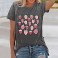 thumbnail image 2 of Trendfront Womens Strawberry Graphic Tops Crewneck Casual Short Sleeve Loose Fit Tee Trendy Fashion T Shirts Relaxed Pullover Daily Clothes, 2 of 5