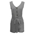 thumbnail image 4 of Bellella Combinaison Courte Sans Manches à Col en V pour Femmes, Gris, TTG, 4 of 6