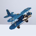 thumbnail image 3 of Vintage Plane Creative Retro Antique Airplane Iron Aircraft Model for Home Decor (Blue), 3 of 8