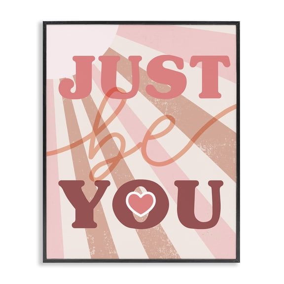 Stupell Industries Contemporary Just Be You Bold Encouragement Sunrays Heart Black Framed Giclee Art, 11 x 14, by Lil' Rue