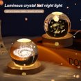 thumbnail image 3 of Primegos Faux Crystal Ball Light Calming Cosmic Night Light Clear Lighted Stellar Spheres with Wooden Base for Bedside Table Desk, 3 of 8