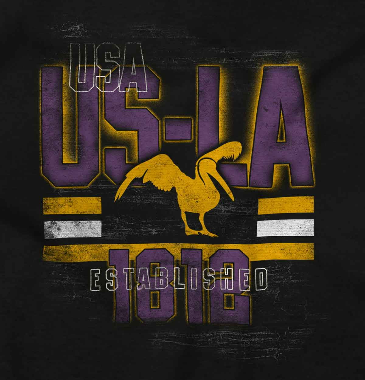 Louisiana Pelican State Cool Vintage Men's Graphic T Shirt Tees Brisco Brands S, Adult Unisex, Size: Small, Gold