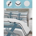 thumbnail image 3 of Quilts Queen Size Bedding Set, Nautical Anchor Reversible Summer Quilt 3 Pieces, Ocean Grey Blue Stripes Simple Lines Lightweight Bedspreads Coverlets with 2 Pillow Shams for All Seasons, 3 of 5