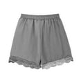 thumbnail image 5 of QQAMB Girls' Cotton Linen Shorts Elastic Waisted Drawstring Lace Solid Color Summer Loose Comfy Shorts with Pocket,9 Years, 5 of 8