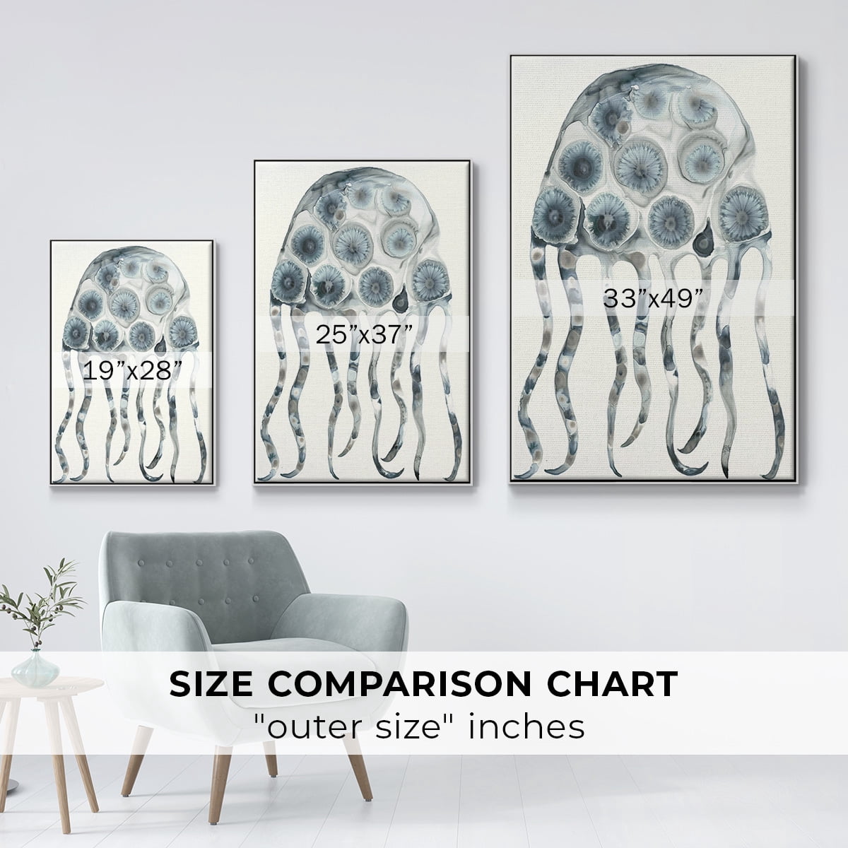 Silver Jelly Framed Premium Gallery Wrapped Canvas - Ready to Hang - 17 x 25 - White Floating Frame
