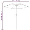 thumbnail image 4 of vidaXL Parasol Bourgogne 200x224 cm Aluminium, 4 of 5
