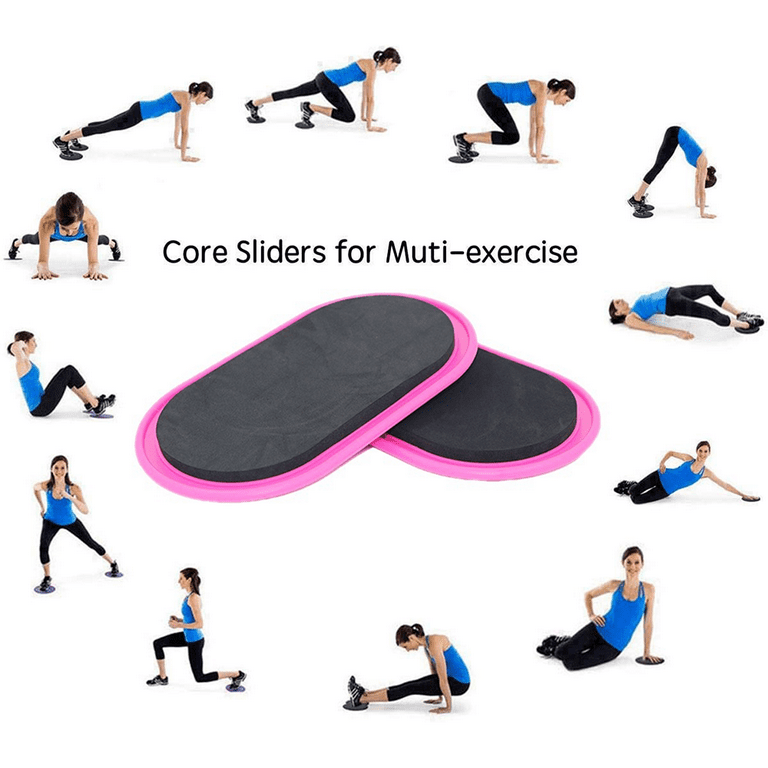 Sliding Discs - Dual Sided Workout Sliders for Carpet & Hardwood Floor -  Home Exercise Equipment Fitness Sliders for Women and Men,Pink,PinkG12453 