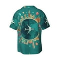thumbnail image 2 of Sigee Around The Planet Print Men's Shirts Casual Button Down Short Sleeve Summer Beach Shirt Hawaiian Vacation Shirts Tee Shirt-Small, 2 of 7