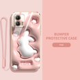 thumbnail image 3 of Funda Linda Motorola Moto E13 G73 G53 G23 G13 Dibujos Animados Pequeño Conejo Blanco Con Cuerda De Silicona De Lujo Galvanizada De Alta Calidad Agujero Fino Para Teléfono, 3 of 3