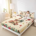 thumbnail image 4 of Homewish Cute Rustic Rooster Queen Sheet Sets for Teen, Cartoon Xmas Reindeer Flat Sheet, Merry Christmas Queen Fitted Sheet, Microfiber Bedroom Decor, 4-Piece, 4 of 7