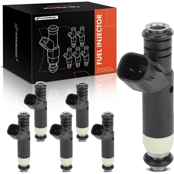 A-Premium Replacement Fuel Injectors, Black, 6 Count