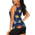 thumbnail image 3 of Uemuo Planets and Stars Pattern Workout Tank Tops for Women Breathable Moisture-wicking tank top Sleeveless Running Loose Fit Yoga Tops Active Shirts Sports Gym Exercise, 3 of 9