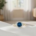 thumbnail image 3 of Mauli Jewels 1.30 Carat Blue Diamond Engagement Ring for Women – Halo Wedding Ring in 14K Yellow Gold, 4-Prong Setting, 3 of 8