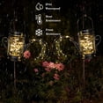 thumbnail image 4 of Linterna de luz de tarro de albañil solar, farol de regadera de tarro de albañil, farol de tarro de albañil colgante de 45 LED, utilizado para la decoración del patio del jardín de la terraza al aire Namotu WMZY-1228, 4 of 7