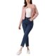 thumbnail image 2 of CHAQUETA DE DENIM CORTA SIN CUELLO DE MANGA LARGA PARA MUJERES INSPIRE CHIC S ROSA POLVO, 2 of 6