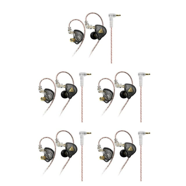 QualitChoice AK6 PLUS Écouteurs Filaires Oreillette à Réduction de Bruit Casque avec Embouts Noirs Sans Micro 5 Ensembles