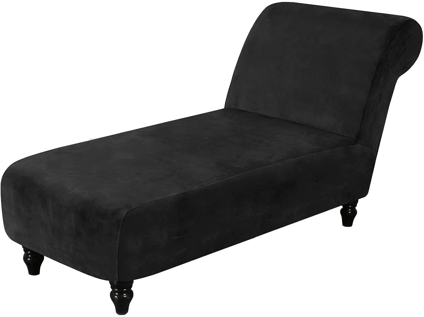 JIAN YA NA Velvet Armless Chaise Lounge Slipcover Stretch Sofa Slip