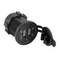 thumbnail image 2 of 3.1A ABS Dual USB Modification Charger Black for Car Motorcycle Boat Blue Light, 2 of 12