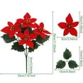 thumbnail image 2 of Janrevotw Christmas Decorations - 6 Pack Poinsettias Artificial Christmas Flowers, Fake Red Velvet Artificial Poinsettias Flowers for Christmas Tree Home Party Porch Yard Indoor Outdoor Decor Red, 2 of 5