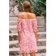 thumbnail image 2 of Vestido PRETTYGARDEN Mini de Encaje Floral Rosa con Hombros Descubiertos XL, 2 of 8