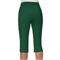 thumbnail image 7 of VV AVEORS Capri Pants For Women Split Side High Waist Casual Athletic Knee Length Summer Pants Casual Sweatpants With Pockets Dark Green M, 7 of 7
