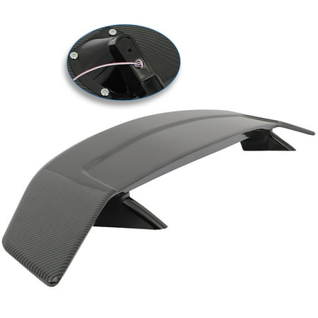 cciyu Rear Trunk Lip Spoiler Fits for Universal 52" Spoiler Wing,Glossy Carbon Look