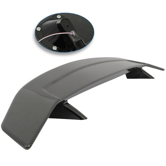 cciyu Rear Trunk Lip Spoiler Fits for Universal 52" Spoiler Wing,Glossy Carbon Look