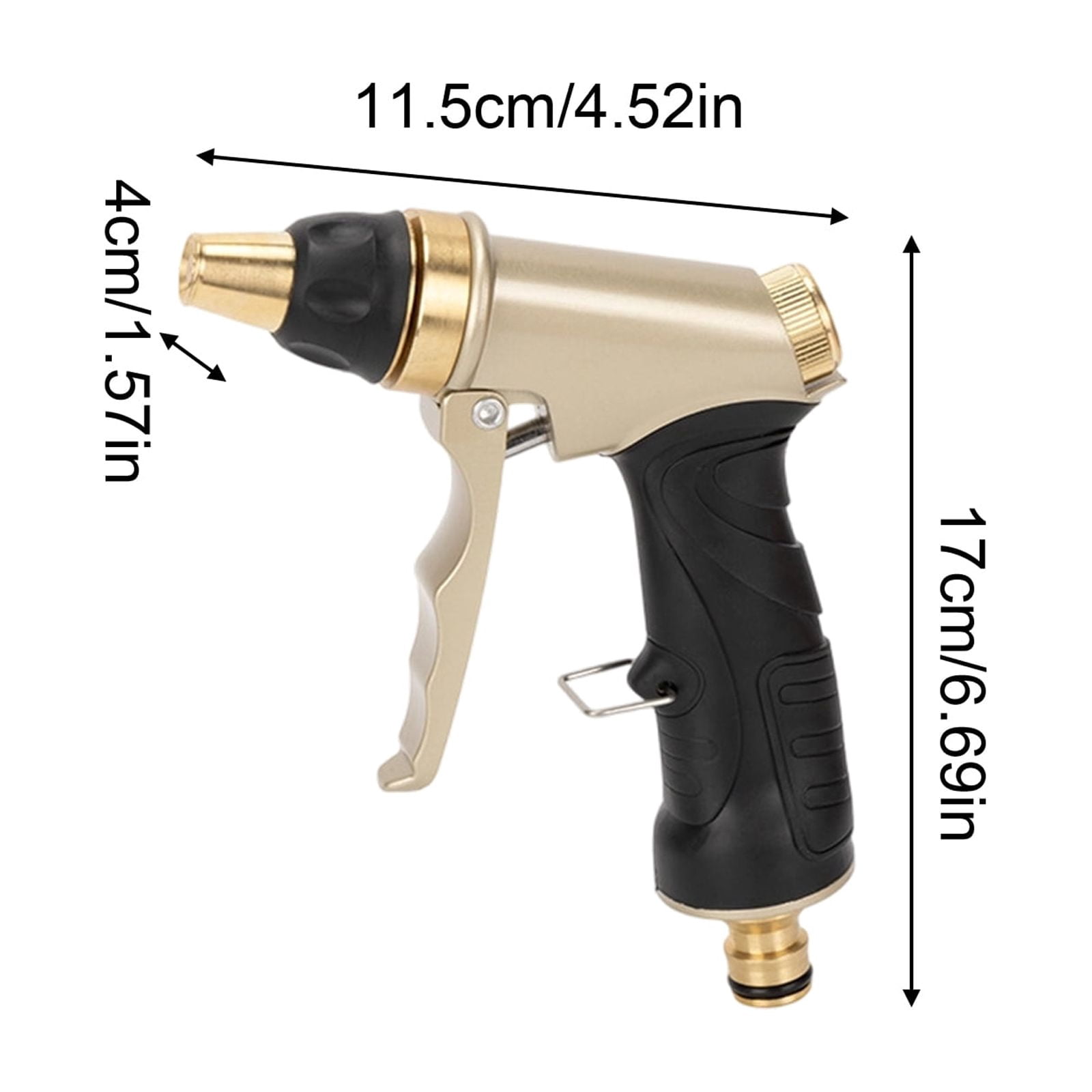 High Pressure Garden Hose Nozzle Power Washer Attachment Adjustable Spray Head for Car Cleaning Driveway Washing Yard Watering Outdoor Use