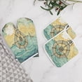 thumbnail image 5 of Retro Sail Oven Mitts And Pot Holders Sets of 4 Oven Gloves Set Potholders for Kitchen Cooking Baking Grilling Anti Scald Hot Pads And Heat Resistant, 5 of 6