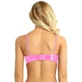 thumbnail image 3 of Aislor Women's Faux Leather Bra Top Unlined Wire Free Bra Crop Tops Clubwear Pink S, 3 of 7
