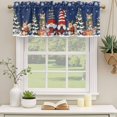 thumbnail image 2 of Blue Christmas Curtain Valances for Windows, Kitchen Valance Window Treatments Panel 2 Pack, Gnomes Cat Squirrel Pine Tree Winter Snowy Rod Pocket Short Curtains for Bathroom Bedroom 54 x 18 Inch, 2 of 8