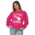thumbnail image 3 of Cutting Carbs Pizza Cutter Foodie Unisex Plus Fleece Graphic Sweatshirt Brisco Brands 5X, 3 of 5