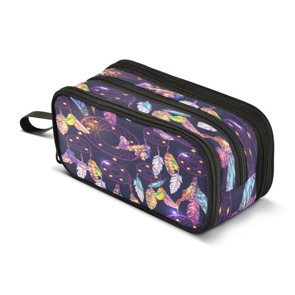 ALAZA Beautiful Magic Bohomia Pencil Case Bag 3 Compartment Pen Pouch Large Storage Holder Box Organizer