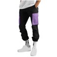 thumbnail image 4 of DeHolifer Men Pants Plus Size Solid Color Casual Outdoor Straight Leg Fitness Cargo Pants with Multiple Pockets Black XL, 4 of 7