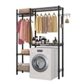thumbnail image 4 of MINKUROW The Washer and Dryer Storage Shelf，Wire Garment Rack Heavy Duty Clothes Rack，Laundry Room Drying Rack，Bathroom Space Saving Rack，Closet Organizer Metal Garment Rack Portable Clothes, 4 of 7