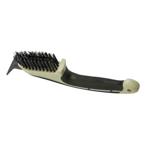 HYDE TOOLS Wire Brush With Scraper Blade, Ergonomic, 3-1/4 x 1 x 9-1/4-In. 46835