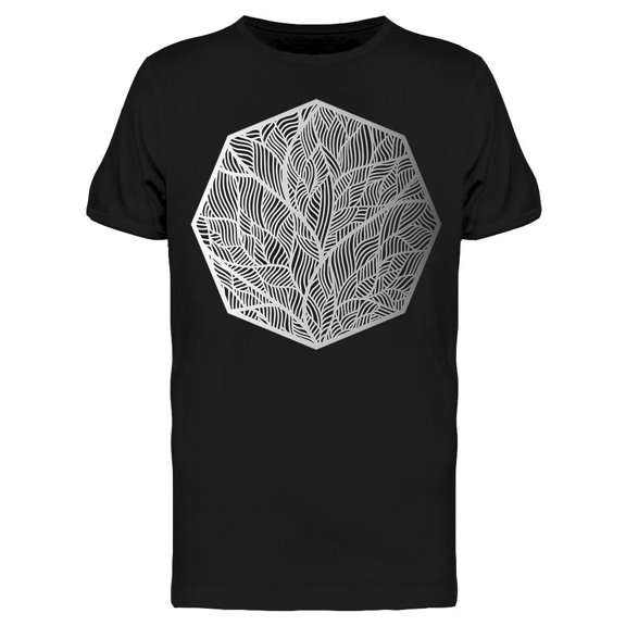 Octagon Line Leaf Texture  T-Shirt Men -Image by Shutterstock, Male 3X-Large