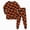 H347-Coffee, variant on Toddler Halloween Pajamas Girls Boys Funny Graphic Print Pjs Sets Kids Snug fit 2pcs Long-Sleeve Fall Winter Sleepwear