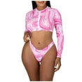 thumbnail image 1 of Cómodo traje de baño de dos piezas con estampado de bikini elegante para mujer Traje de baño Traje de baño Conjunto de ropa de playa OAVQHLG3B Store lin121212, 1 of 4