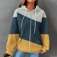 thumbnail image 2 of UAMVSH Women Long Sleeve Hoodie with Pockets Fashionable Color Block Hooded Coat Soft Full Zipper Drawstring Sweatshirt Jackets(X-Large,Yellow), 2 of 5
