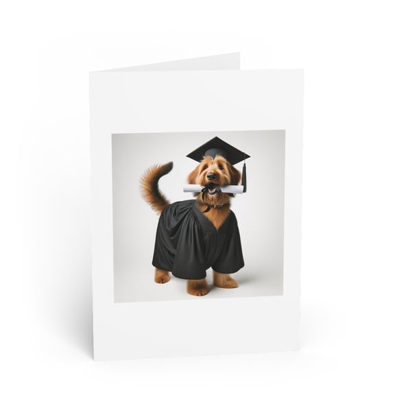 DistinctInk Greeting Card / Note Card - Otterhound Graduation - PACK of 5