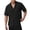 Black, variant on Yifymode Men's Lapel Short Sleeve Button-Down Shirt, Lightweight Breathable Fabric Summer Casual Top Black L