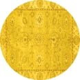 thumbnail image 1 of Ahgly Company Indoor Round Abstract Yellow Modern Area Rugs, 6' Round, 1 of 4