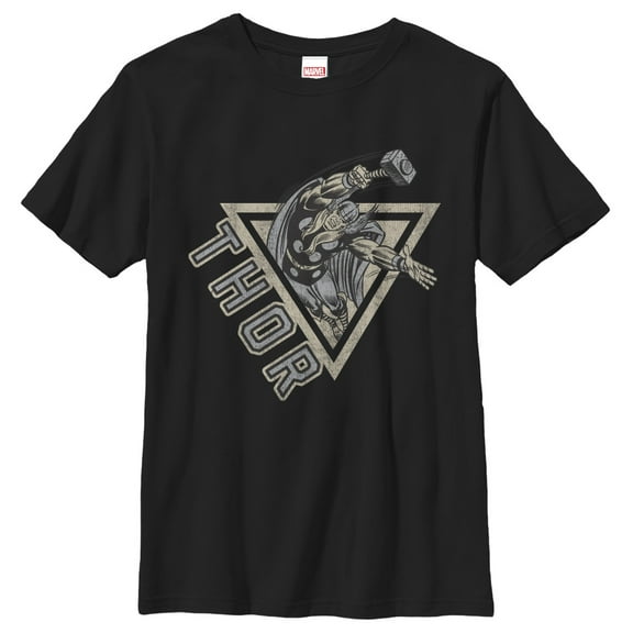 Boy's Marvel Triangle Thor Graphic Tee Black Large